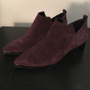Size 7.5 Mark Fisher leather suede plum booties